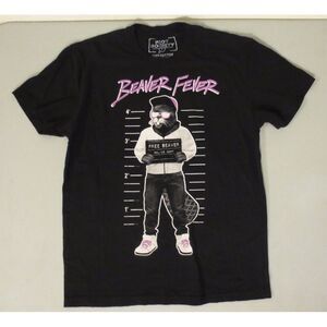 Riot Society Men's Black Shirt Rare Vintage Beaver Fever‎ Justin Beiber Parody M